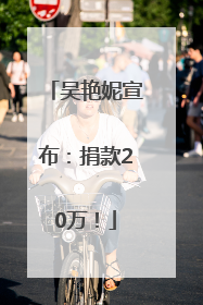吴艳妮宣布：捐款20万！