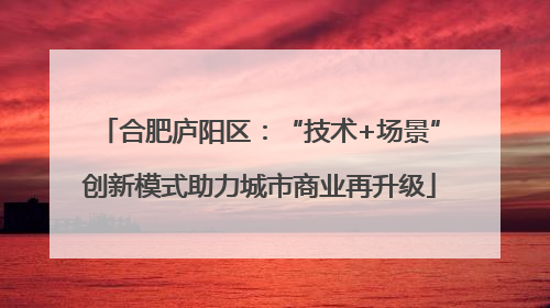 合肥庐阳区：“技术+场景”创新模式助力城市商业再升级