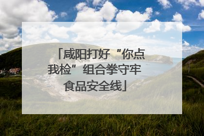咸阳打好“你点我检”组合拳守牢食品安全线