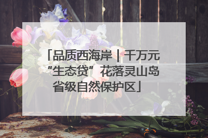 品质西海岸｜千万元“生态贷”花落灵山岛省级自然保护区