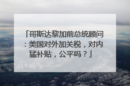 哥斯达黎加前总统顾问：美国对外加关税，对内猛补贴，公平吗？