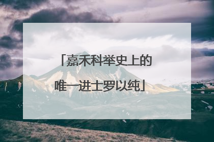 嘉禾科举史上的唯一进士罗以纯