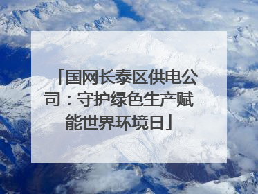 国网长泰区供电公司：守护绿色生产赋能世界环境日
