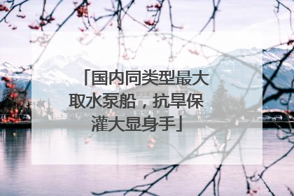 国内同类型最大取水泵船，抗旱保灌大显身手