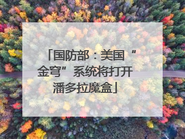 国防部：美国“金穹”系统将打开潘多拉魔盒