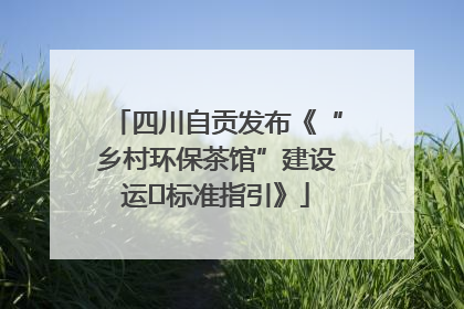 四川自贡发布《“乡村环保茶馆”建设运⾏标准指引》
