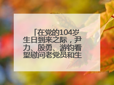 在党的104岁生日到来之际，尹力、殷勇、游钧看望慰问老党员和生活困难党员
