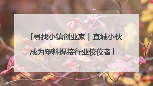 寻找小镇创业家｜宜城小伙成为塑料焊接行业佼佼者