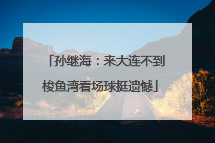 孙继海：来大连不到梭鱼湾看场球挺遗憾