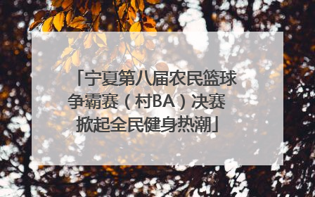 宁夏第八届农民篮球争霸赛（村BA）决赛掀起全民健身热潮