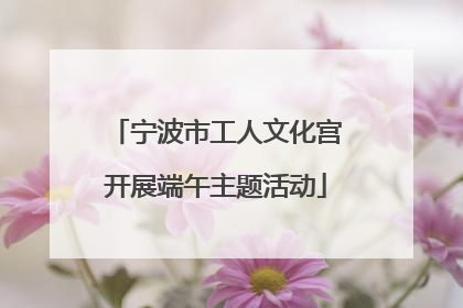 宁波市工人文化宫开展端午主题活动