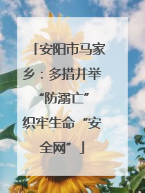 安阳市马家乡：多措并举“防溺亡” 织牢生命“安全网”