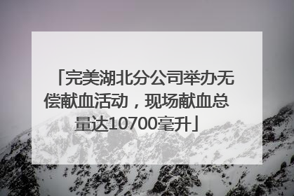 完美湖北分公司举办无偿献血活动，现场献血总量达10700毫升