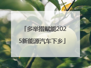 多举措赋能2025新能源汽车下乡
