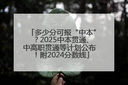 多少分可报“中本”？2025中本贯通、中高职贯通等计划公布！附2024分数线