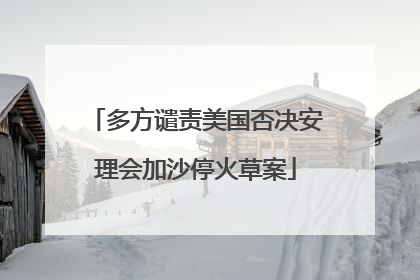 多方谴责美国否决安理会加沙停火草案