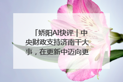 娇阳AI快评｜中央财政支持济南干大事，在更新中迈向更“新”的未来