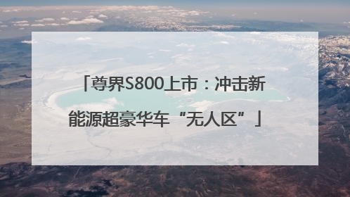 尊界S800上市：冲击新能源超豪华车“无人区”