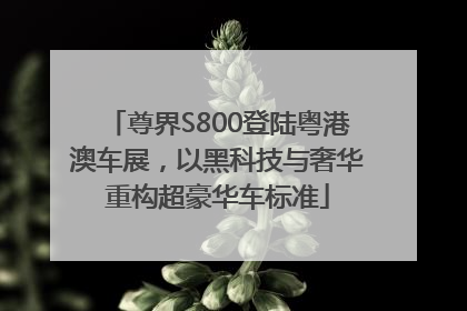 尊界S800登陆粤港澳车展，以黑科技与奢华重构超豪华车标准