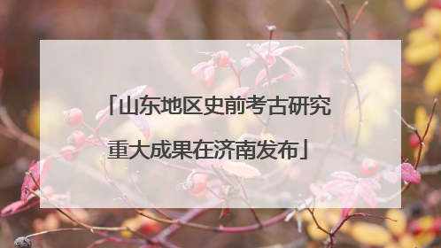 山东地区史前考古研究重大成果在济南发布
