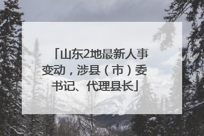 山东2地最新人事变动，涉县（市）委书记、代理县长