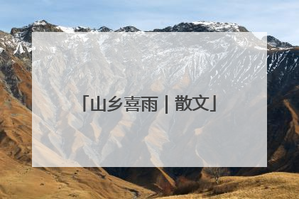 山乡喜雨｜散文