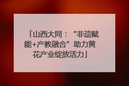 山西大同：“非遗赋能+产教融合”助力黄花产业绽放活力