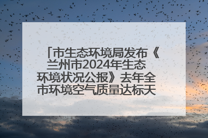 市生态环境局发布《兰州市2024年生态环境状况公报》去年全市环境空气质量达标天数301天