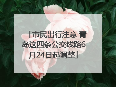 市民出行注意 青岛这四条公交线路6月24日起调整