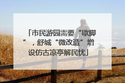 市民游园需要“歇脚”，舒城“微改造”增设仿古凉亭解民忧