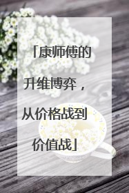 康师傅的升维博弈，从价格战到价值战