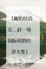 廊坊经洽会，赶一场国际化的经济大集