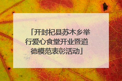 开封杞县苏木乡举行爱心食堂开业暨道德模范表彰活动