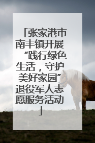 张家港市南丰镇开展“践行绿色生活，守护美好家园”退役军人志愿服务活动