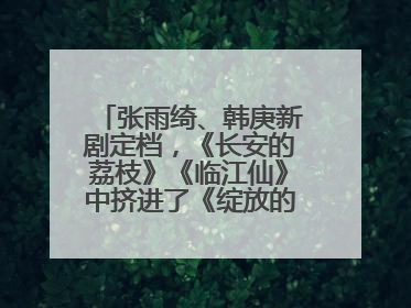 张雨绮、韩庚新剧定档，《长安的荔枝》《临江仙》中挤进了《绽放的许开心》