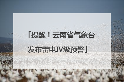 提醒！云南省气象台发布雷电Ⅳ级预警