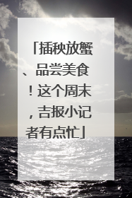 插秧放蟹、品尝美食！这个周末，吉报小记者有点忙