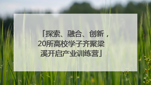 探索、融合、创新，20所高校学子齐聚梁溪开启产业训练营