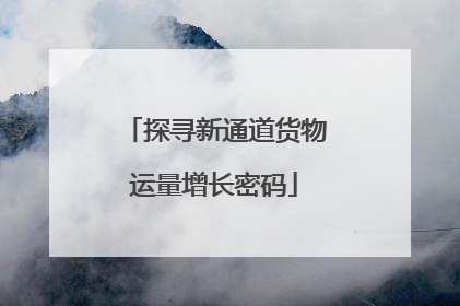 探寻新通道货物运量增长密码