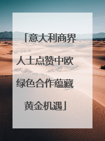 意大利商界人士点赞中欧绿色合作蕴藏黄金机遇