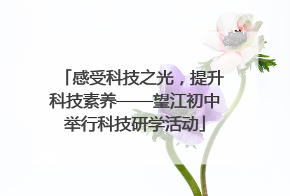 感受科技之光，提升科技素养——望江初中举行科技研学活动