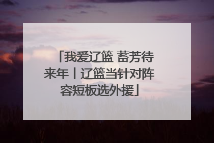 我爱辽篮 蓄芳待来年丨辽篮当针对阵容短板选外援
