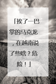 挨了一巴掌的马克龙，在越南说了些啥？危险！