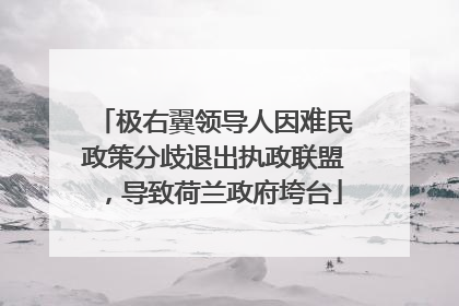 极右翼领导人因难民政策分歧退出执政联盟，导致荷兰政府垮台
