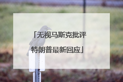 无视马斯克批评 特朗普最新回应