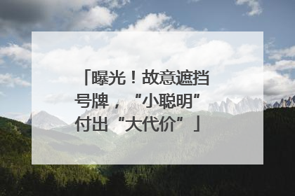 曝光！故意遮挡号牌，“小聪明”付出“大代价”