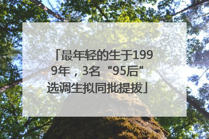 最年轻的生于1999年，3名“95后”选调生拟同批提拔