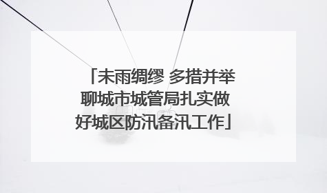 未雨绸缪 多措并举 聊城市城管局扎实做好城区防汛备汛工作