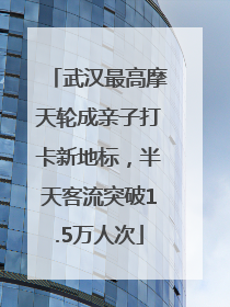 武汉最高摩天轮成亲子打卡新地标，半天客流突破1.5万人次