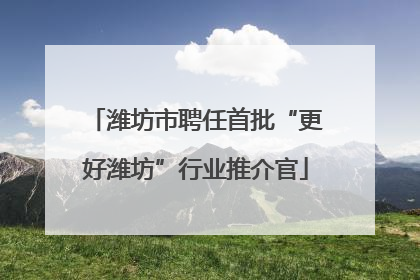 潍坊市聘任首批“更好潍坊”行业推介官